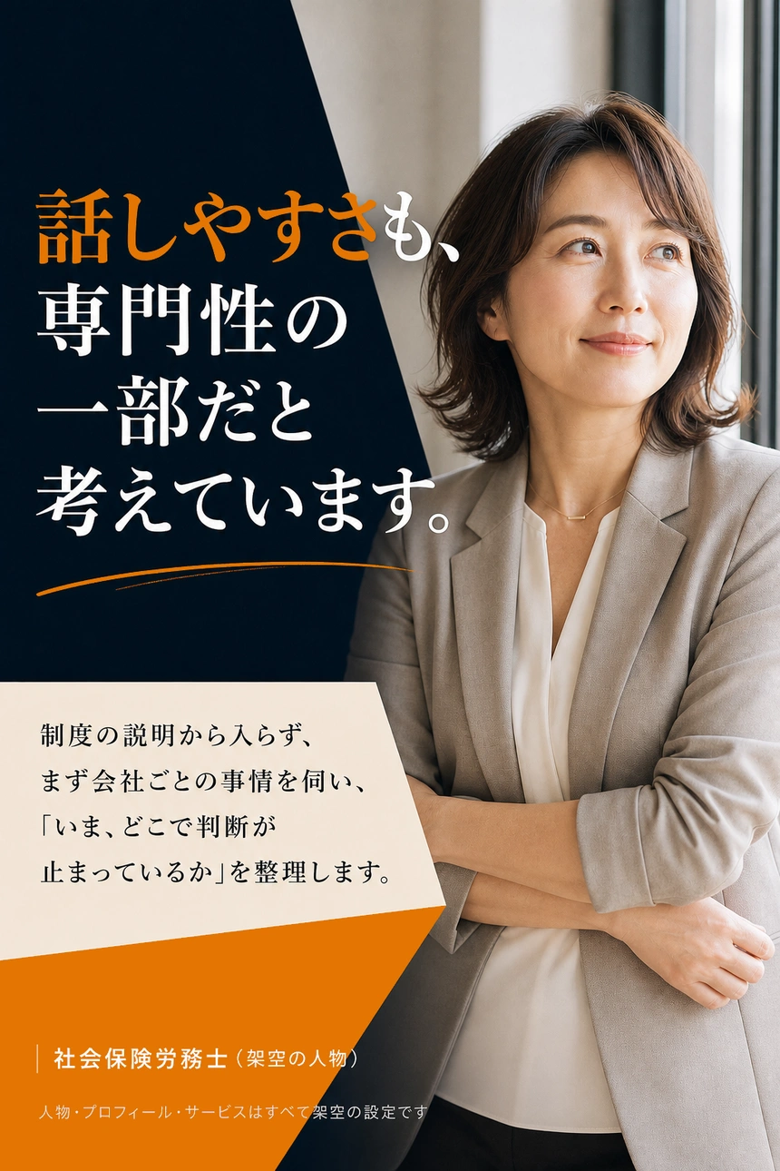 架空の社会保険労務士の人物紹介イメージ